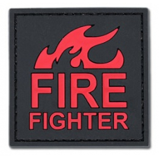 Nášivka na suchý zip 4TAC Firefighter - Black /50x50mm