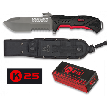 Nůž K25 Charlie-II Red-Black / 13cm