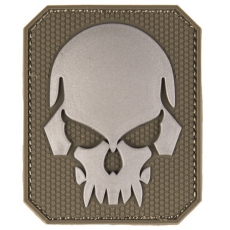 Nášivka na suchý zip MilTec SKULL OD Green / 8x6,5 cm