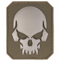Nášivka na suchý zip MilTec SKULL OD Green / 8x6,5 cm