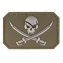 Nášivka na suchý zip MilTec SKULL&SWORDS OD Green / 5,5x7,5cm