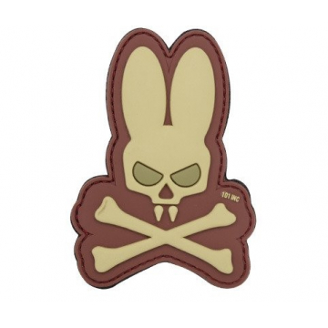 Nášivka na suchý zip 101 Inc. Skull Bunny Coyote / 90x65mm