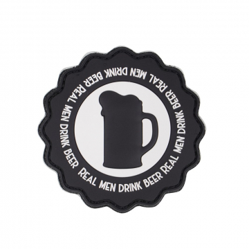 Nášivka na suchý zip 101 Inc. Real Men Drink Beer - Black / 73mm